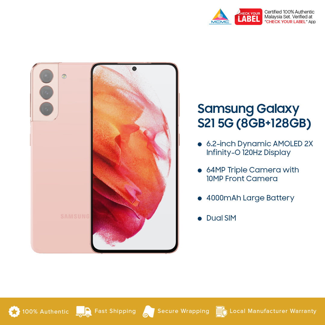 Samsung Galaxy S21 5G (8GB RAM + 128GB ROM) Smartphone - Original 1 Year Warranty by Samsung Malaysia