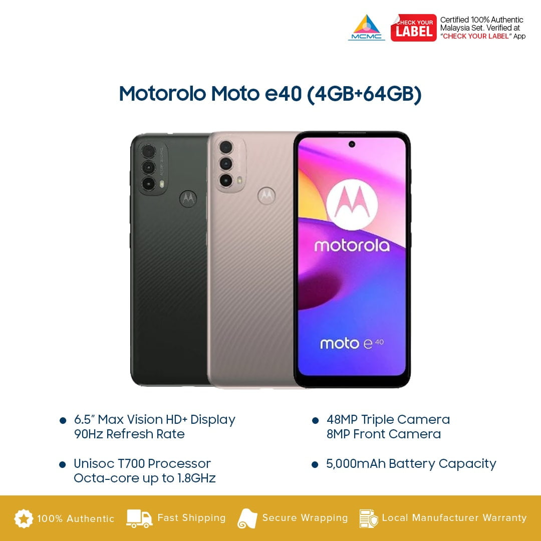 Motorola Moto e40 Price in Malaysia and Specs
