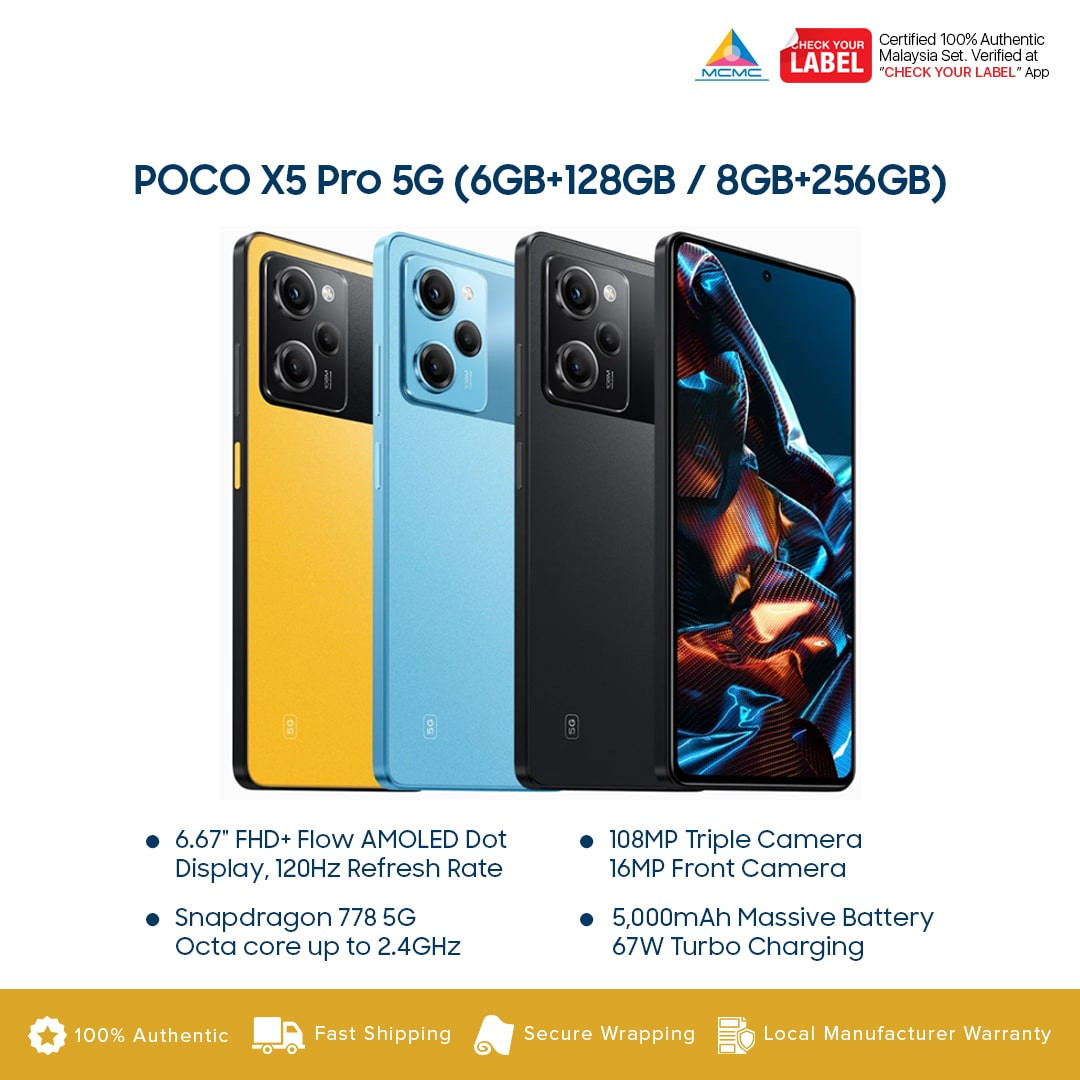 Poco X5 Pro 5g 6gb128gb 8gb256gb Smartphone Original 1 Year Warranty By Poco Malaysia 2402