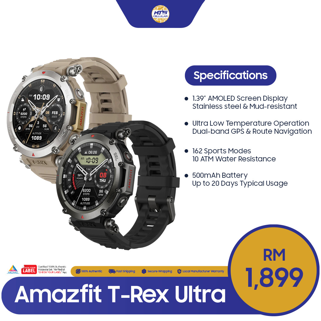 Amazfit T-Rex Ultra price in malaysia and specs