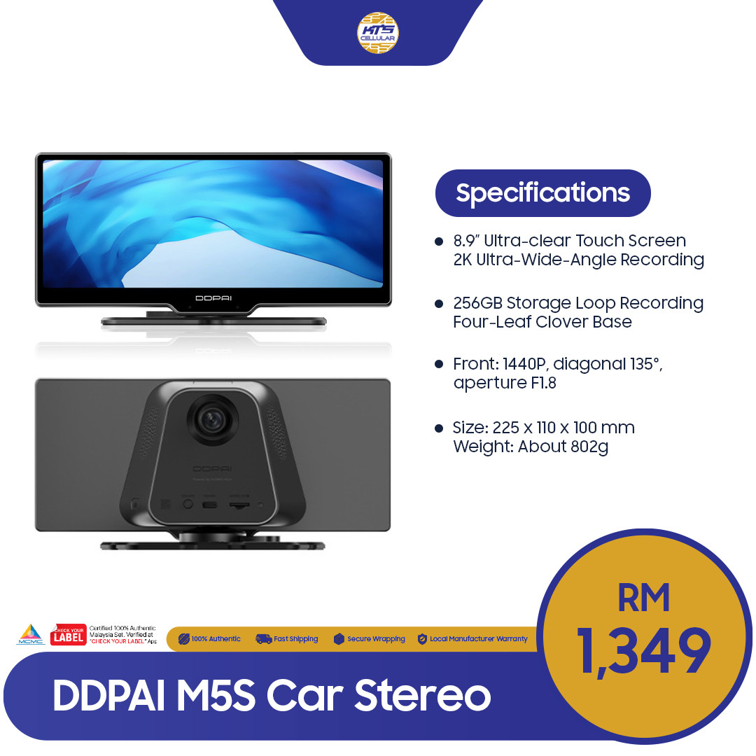 DDPAI M5S Car Stereo Dash Cam price in malaysia and specs