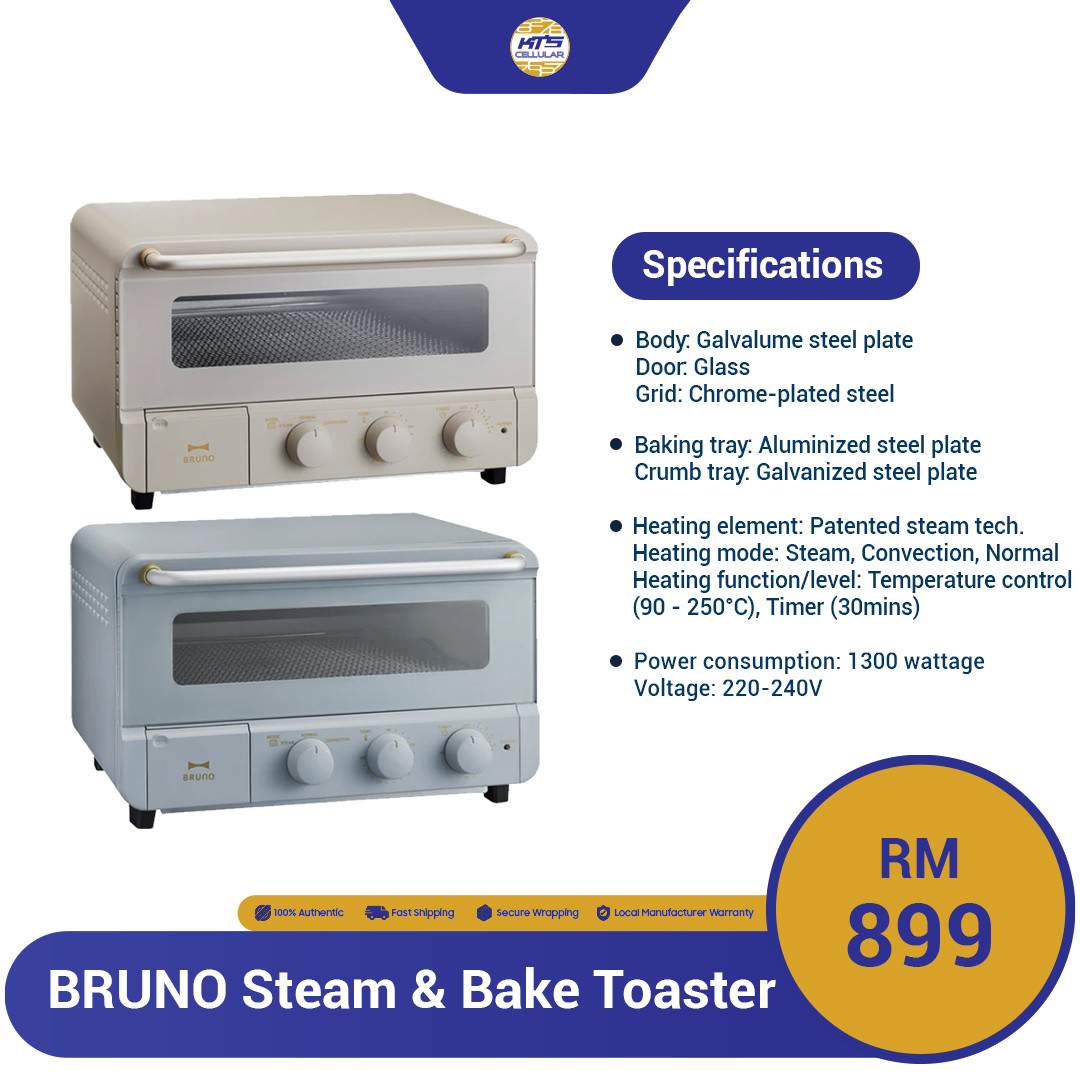 bruno steam and bake toaster specs