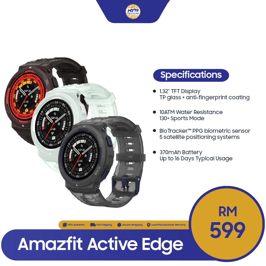 Amazfit Active Edge price in malaysia and specs