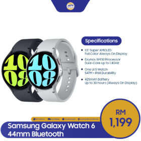 Samsung Galaxy Watch 4 Bluetooth 44mm Smartwatch (R870) - Original 1 Year Warranty by Samsung Malaysia