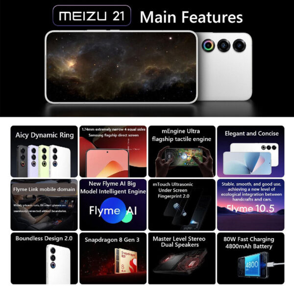 MEIZU 21 (12GB +256/512GB) Smartphone - Original 1 Year Warranty by MEIZU Malaysia