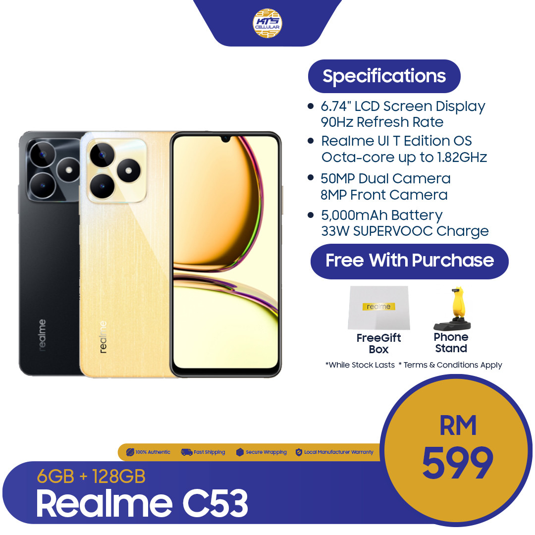 Realme C53 (6GB+128GB) Smartphone - Original 1 Year Warranty by REALME Malaysia