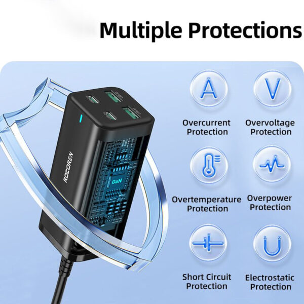 49820fa43e49a8888d4bfc3a911f8bca.jpeg Rocoren Zunxiang GaN Desktop Charger 100W PD3.0 - Original 1 Year Warranty By Rocoren Malaysia