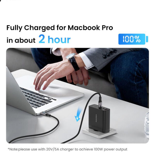 670481f1994f7998b4dc1e28c5315954.jpeg Rocoren RuiJie PD Digital Fast USB Cable C TO C 100W - Original 3 Months Warranty by Rocoren Malaysia