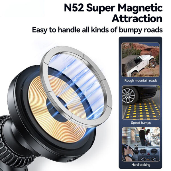 e9f78e32307e2c83186d961be305d287.jpeg Rocoren Star Car Magnetic Wireless Charging Stand 15W (Air Outlet Type)(Wiring: Simple A TO C 3A 1m Black) - Original 6 Months Warranty by Rocoren Malaysia