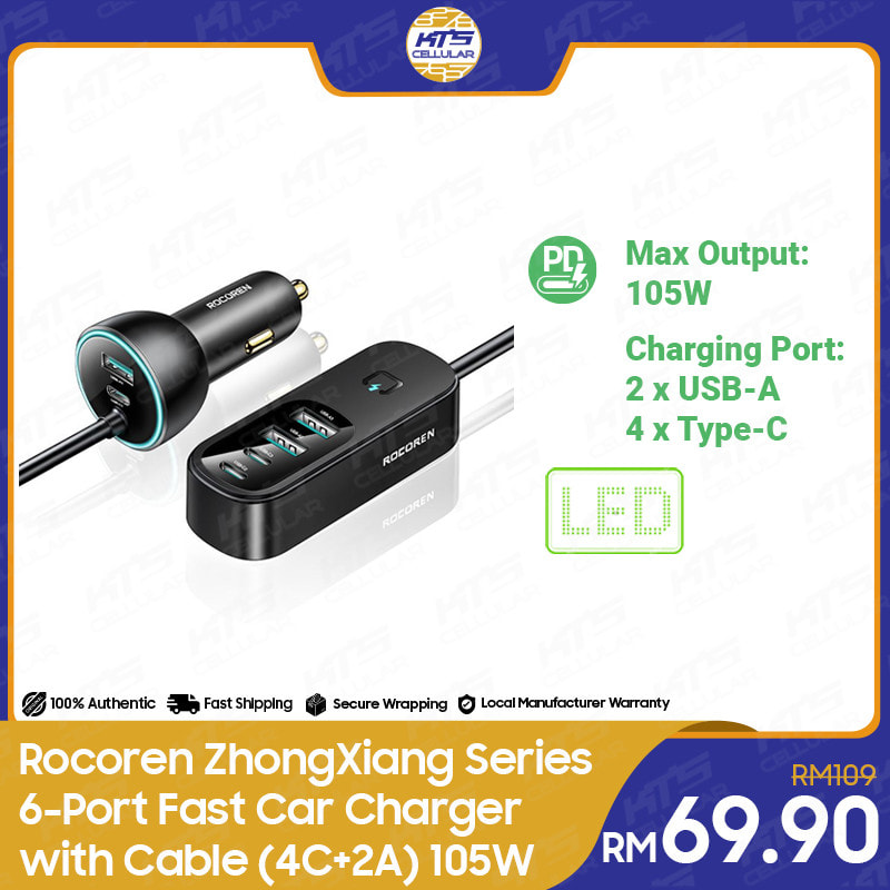 best car charger 2024 Rocoren ZhongXiang Series 6-Port