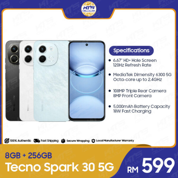[READY STOCK] TECNO Spark 30 5G Smartphone - Original 1 Year Warranty by TECNO Malaysia