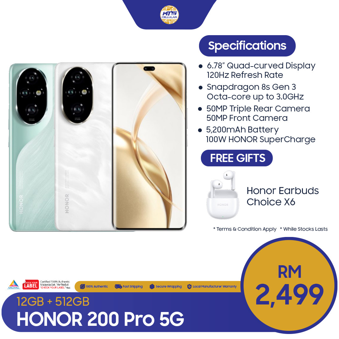 3b0f7b82d8f622368b5394b9741aa5df.jpeg Honor 200 Pro 5G (12GB+512GB) Smartphone - Original 1 Year Warranty by HONOR Malaysia