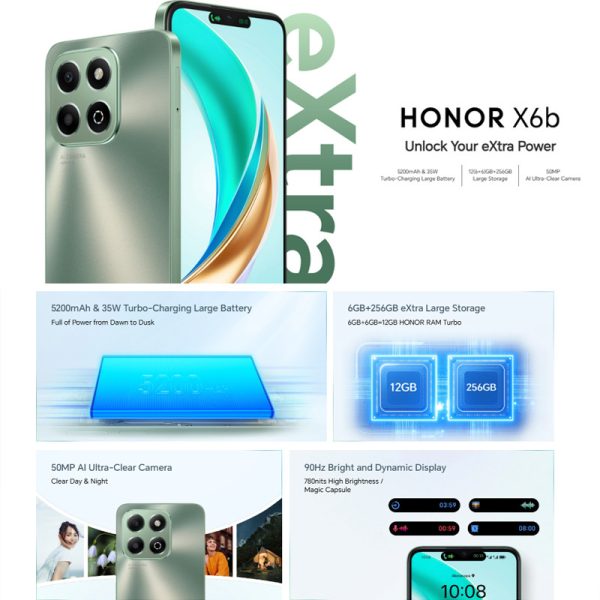 Honor X6b (6GB+256GB) Smartphone - Original 1 Year Warranty by HONOR Malaysia