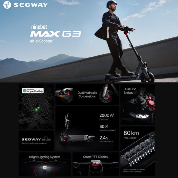 [BUY 1 FREE 1] Segway eKickScooter MAX G3 - Original 1 Year Warranty [MALAYSIA SET]
