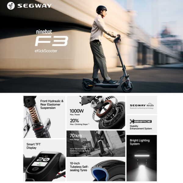[READY STOCK] Segway eKickScooter F3 - Original 1 Year Warranty [MALAYSIA SET]