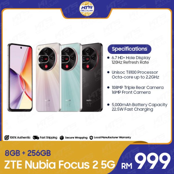 ZTE Nubia Focus 2 5G (8GB+256GB) Smartphone - Original 1 Year Warranty by ZTE Malaysia