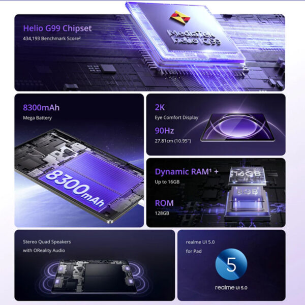 [READY STOCK] Realme Pad 2 Lite (8GB+256GB) LTE Tablet - Original 1 Year Warranty by Realme Malaysia