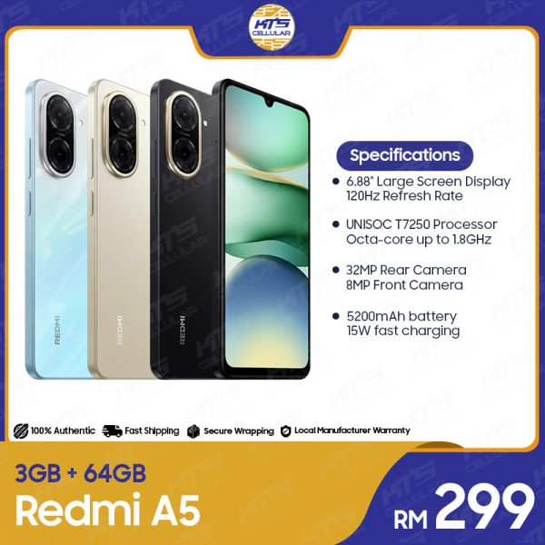 65dae0a239ae95a673500708f2bbdabd.jpeg Xiaomi Redmi A5 (3GB+64GB | 4GB+128GB) Smartphone - Original 1 Year Warranty by Xiaomi Malaysia
