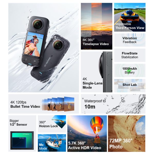 Insta360 X3 Action Camera - Original 1 Year Warranty By Insta360 Malaysia