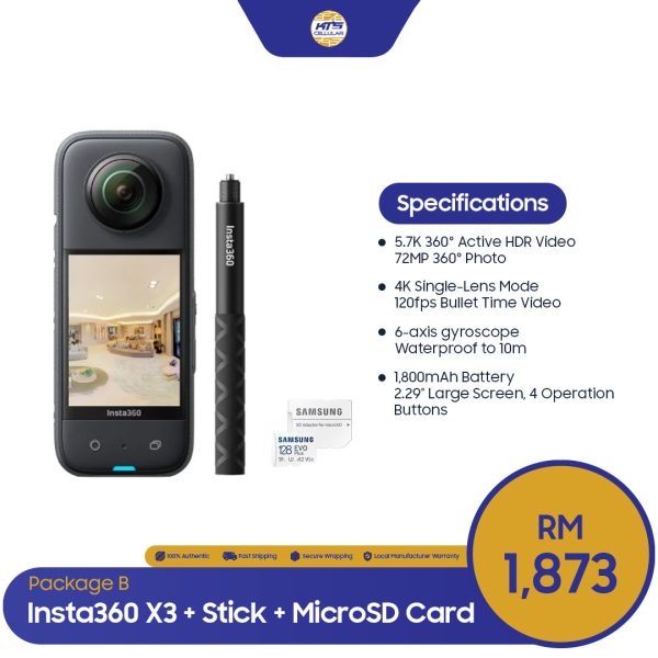 Insta360 X3 Action Camera - Original 1 Year Warranty By Insta360 Malaysia