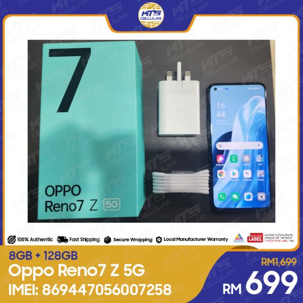 [DISPLAY UNIT] Oppo Reno7 Z 5G (8GB+128GB) Smartphone - IMEI No: 869447056007258