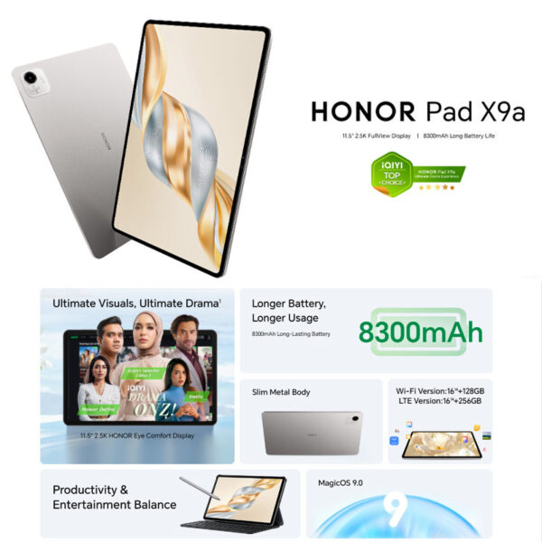 d668f3671f3d45c1cf0725f6eefdb783.jpeg Honor Pad X9a (8GB+128GB-WiFi)/(8GB+256GB-LTE) Tablet - Original 1 Year Warranty by Honor Malaysia