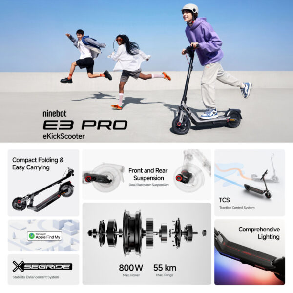 [PRE ORDER] Segway eKickScooter E3 Pro - Original 1 Year Warranty [MY SET] (ETA: 30.06.2026)