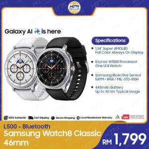 [READY STOCK] Samsung Galaxy Watch8 Classic 46mm (L500-Bluetooth | L505-LTE) Smartwatch - Original 1 Year Warranty by Samsung Malaysia