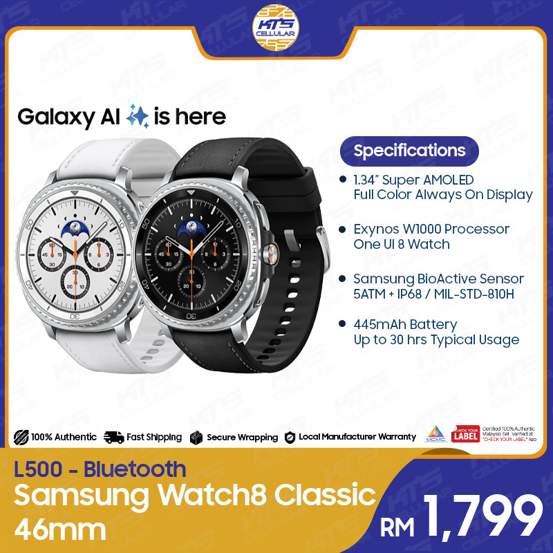 [READY STOCK] Samsung Galaxy Watch8 Classic 46mm (L500-Bluetooth | L505-LTE) Smartwatch - Original 1 Year Warranty by Samsung Malaysia