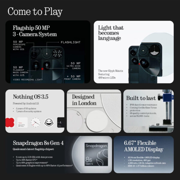 [PRE ORDER] Nothing Phone 3 (12GB+256GB | 16GB+512GB) Smartphone - Original 1 Year Warranty by Nothing Malaysia