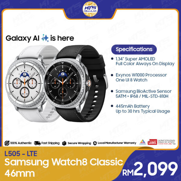 [READY STOCK] Samsung Galaxy Watch8 Classic 46mm (L500-Bluetooth | L505-LTE) Smartwatch - Original 1 Year Warranty by Samsung Malaysia