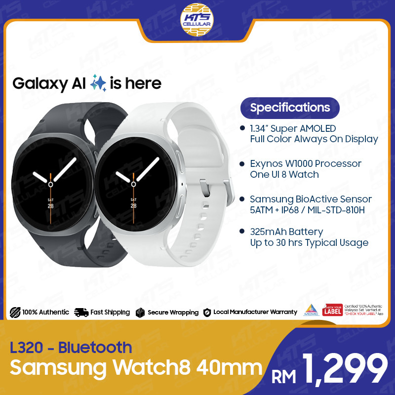 [READY STOCK] Samsung Galaxy Watch8 40mm (L320-Bluetooth | L325-LTE) Smartwatch - Original 1 Year Warranty by Samsung Malaysia