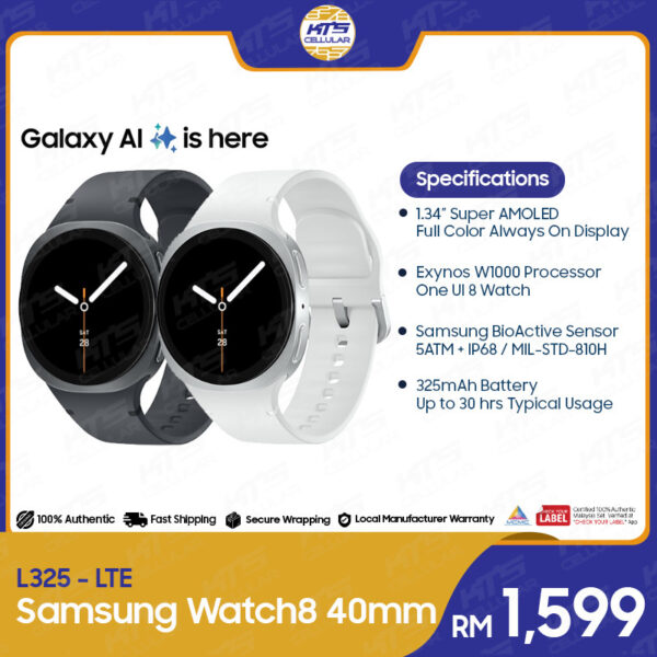 [READY STOCK] Samsung Galaxy Watch8 40mm (L320-Bluetooth | L325-LTE) Smartwatch - Original 1 Year Warranty by Samsung Malaysia