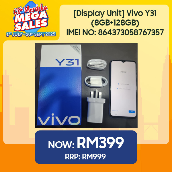 [Display Unit] Vivo Y31 (8GB+128GB) - IMEI NO: 864373058767357