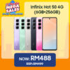 Infinix Hot 50 4G (6GB+256GB) Smartphone - Original 1 Year Warranty by Infinix Malaysia