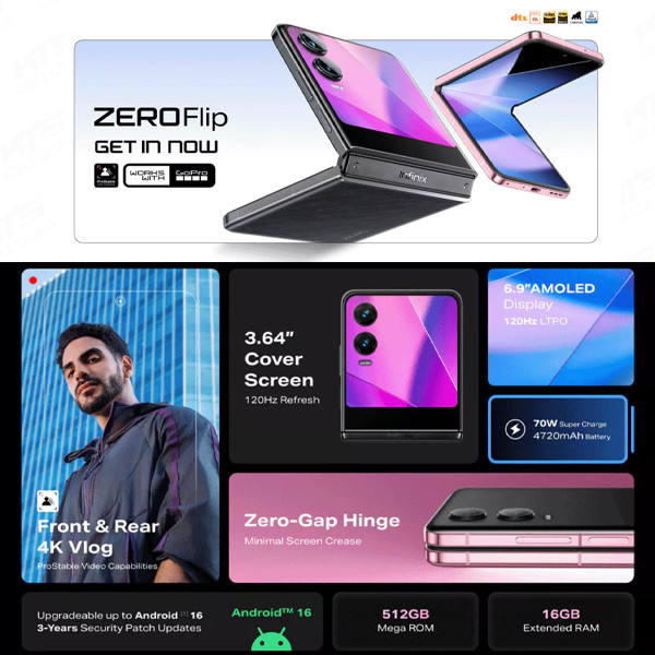 Infinix Zero Flip 5G (8GB+512GB) Smartphone - Original 1 Year Warranty by Infinix Malaysia