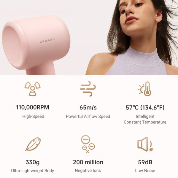 8c88490b4764965e929559678d6710e1.jpeg Dreame Gleam High Speed Hair Dryer with Smoothing Nozzle - Original 2 Years Warranty by Dreame Malaysia