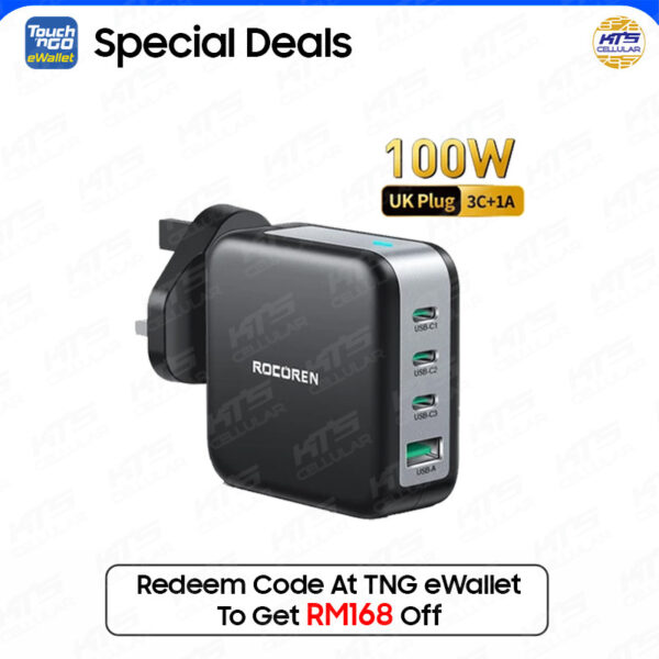 [TNG eWallet Special Deals] Rocoren ZhiXiang GaN Charger 100W PD3.0