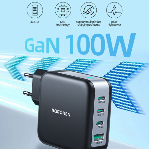 [BUNDLE DEALS] Rocoren ZhiXiang GaN Charger 100W PD3.0 - Original 1 Year Warranty by Rocoren Malaysia
