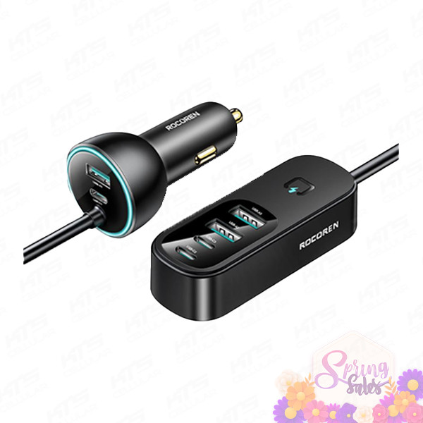 Rocoren ZhongXiang Series 6-Port Fast Car Charger with Cable (4C+2A) 105W - Original 6 Months Warranty by Rocoren Malaysia