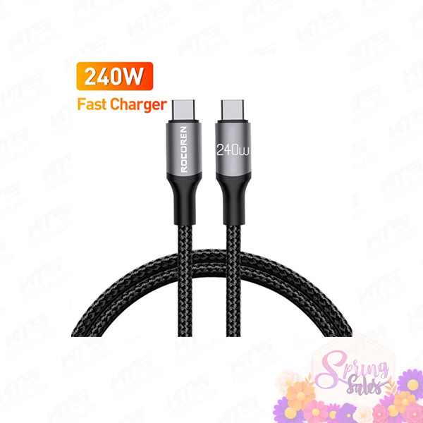 Rocoren Retro Series Fast Charge USB Cable C TO C 240W - Original 3 Months Warranty by Rocoren Malaysia