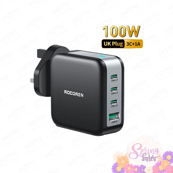 Rocoren ZhiXiang GaN Charger 100W PD3.0 - Original 1 Year Warranty by Rocoren Malaysia