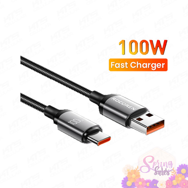 a407f6cedc6ef2795fe6392fd05dd242.jpeg Rocoren Retro Series Fast Charge USB Cable A TO C 100W - Original 3 Months Warranty by Rocoren Malaysia