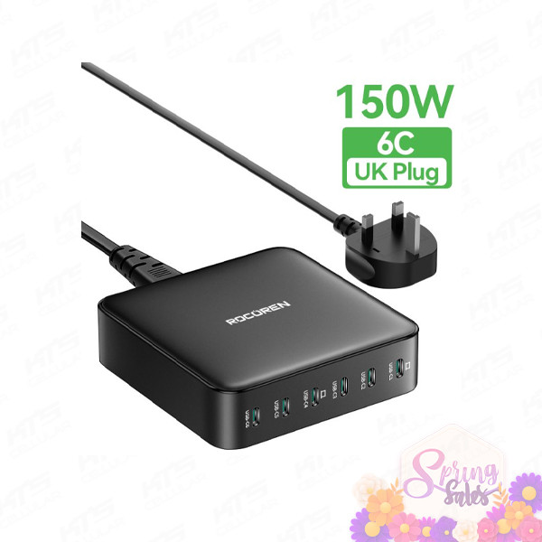 Rocoren Desktop Fast Charger Station (6C) 150W (AC line 1.5m) - Original 1 Year Warranty by Rocoren Malaysia