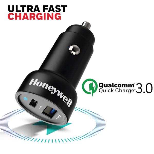 4a1c87afa0bf16836e875cce2c1f16de.jpeg Honeywell Micro CLA Smart Car Charger Dual Ports 1xType C & 1xUSB A (18W/38W) - Original 3 Years Warranty by Honeywell Malaysia