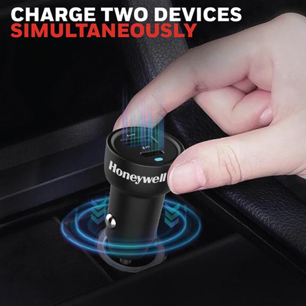 4d262ae2bc8ce0dd09def9412da30608.jpeg Honeywell Micro CLA Smart Car Charger Dual Ports 1xType C & 1xUSB A (18W/38W) - Original 3 Years Warranty by Honeywell Malaysia