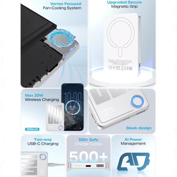 Infinix XP06 PRO 5000mAh Magnetic Wireless Charging Powerbank - Original 1 Year Warranty by Infinix Malaysia