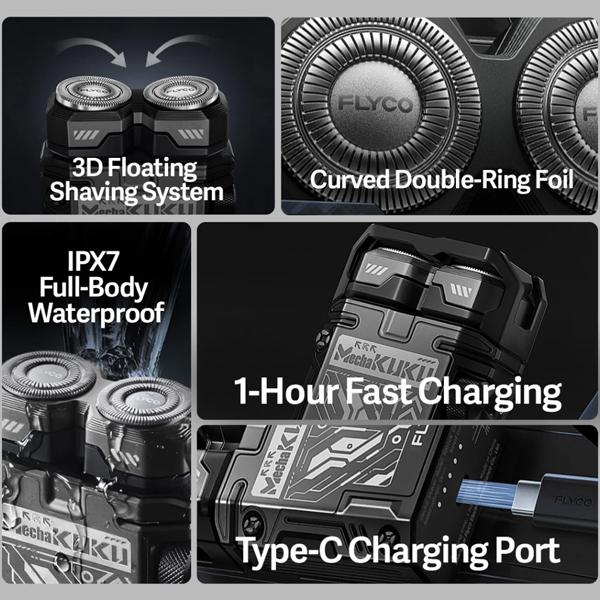 7d1c1e8f7acc3eec799f1fd16fd80c69.jpeg FLYCO Portable Electric Shaver F001 2 Heads Rotary - Original 2 Years Warranty by FLYCO Malaysia