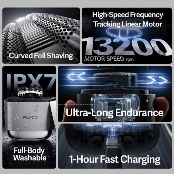 FLYCO Portable Electric Shaver F8 3 Heads Foil - Original 2 Years Warranty by FLYCO Malaysia