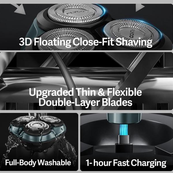 FLYCO Electric Shaver FS929 3 Heads Rotary - Original 2 Years Warranty by FLYCO Malaysia